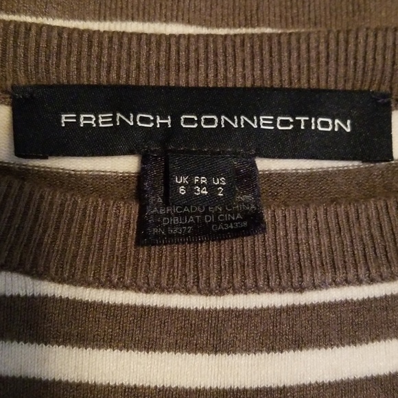 Grey and Cream Striped Knit Sweater Dress - Picture 3 of 4